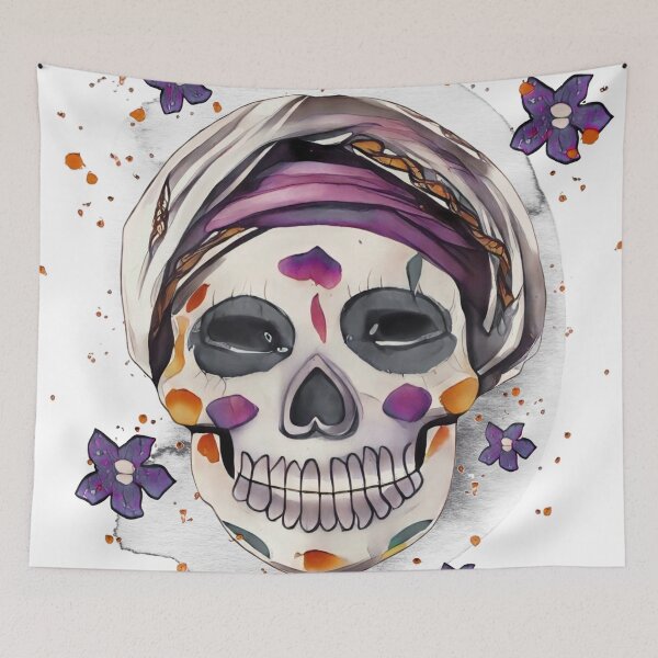 Item preview, MEXICAN "CATRINA" SKULL WITH A TURBAN designed and sold by inarausch2023.