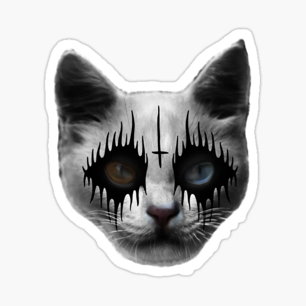 Dimmoire Evil CatフードBlack&White Gothic Sphynx Cat Stickers for Sale | TeePublic