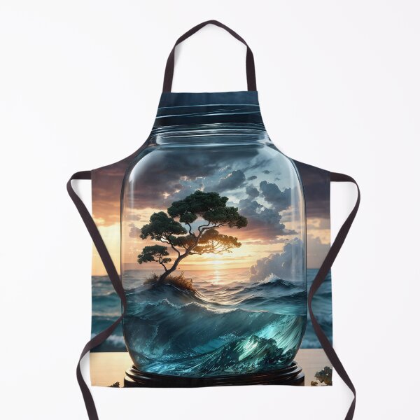 Artikelvorschau, Sunset's Secret: Glasgefäß mit Stormy Sea Art entworfen und verkauft von Ceemko's Vintage Corner.