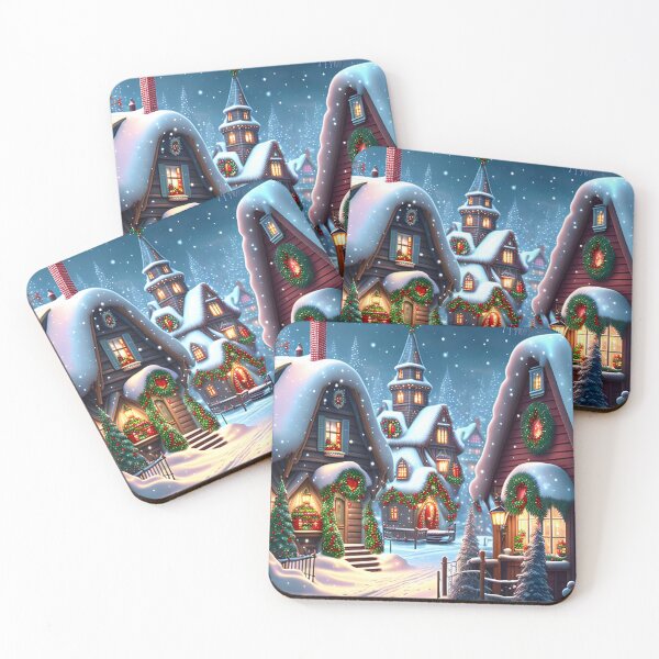 Item preview, Charming snowy Christmas village designed and sold by MarionsArt.