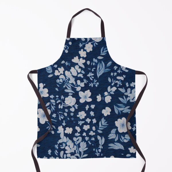 Item preview, Indigo Floral Fabric Pattern designed and sold by PillowTalkyZone.