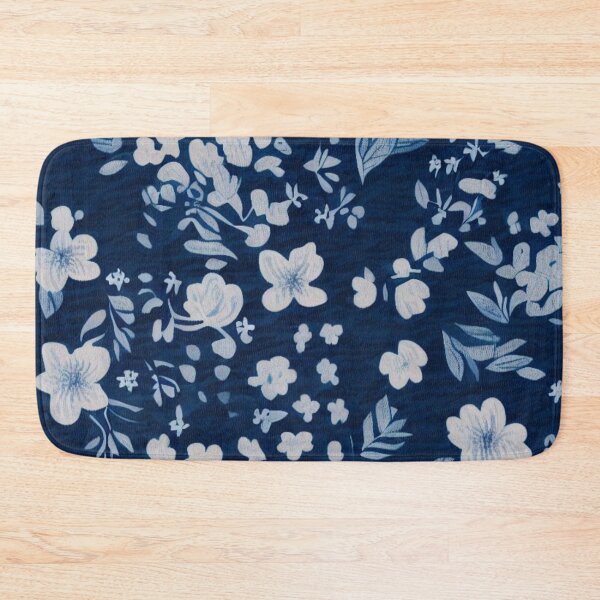 Item preview, Indigo Floral Fabric Pattern designed and sold by PillowTalkyZone.