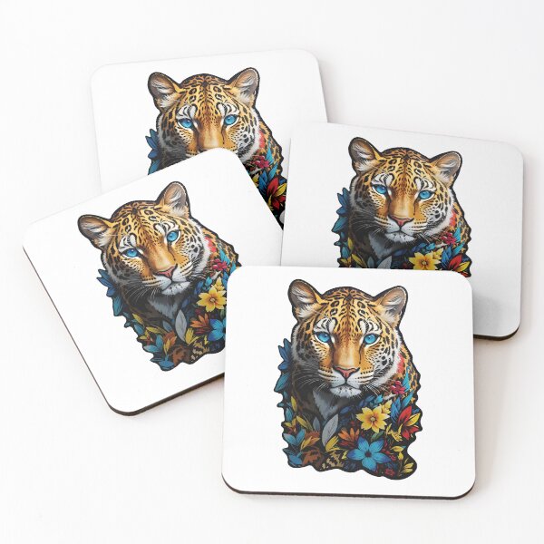 Item preview, Leopard head, flower leopard, Leopard, leopard blue eyes designed and sold by PrintGood.