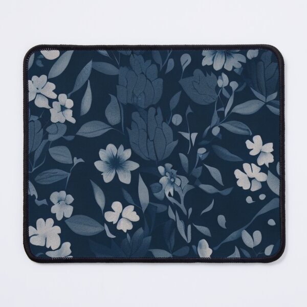 Item preview, Indigo Floral Fabric Pattern designed and sold by PillowTalkyZone.