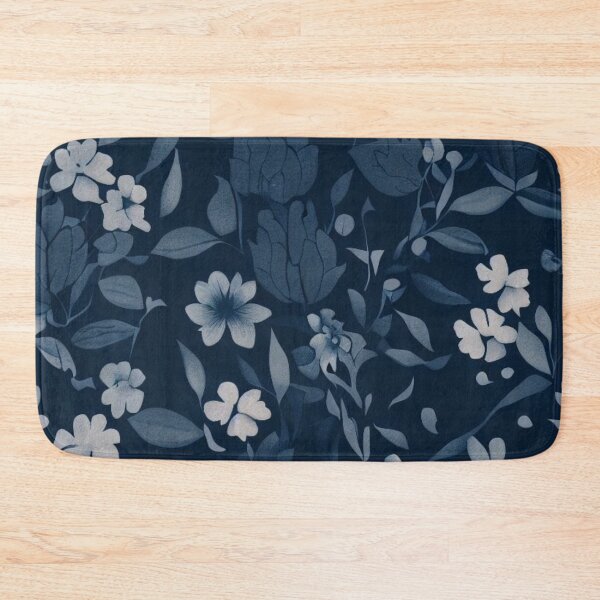 Item preview, Indigo Floral Fabric Pattern designed and sold by PillowTalkyZone.