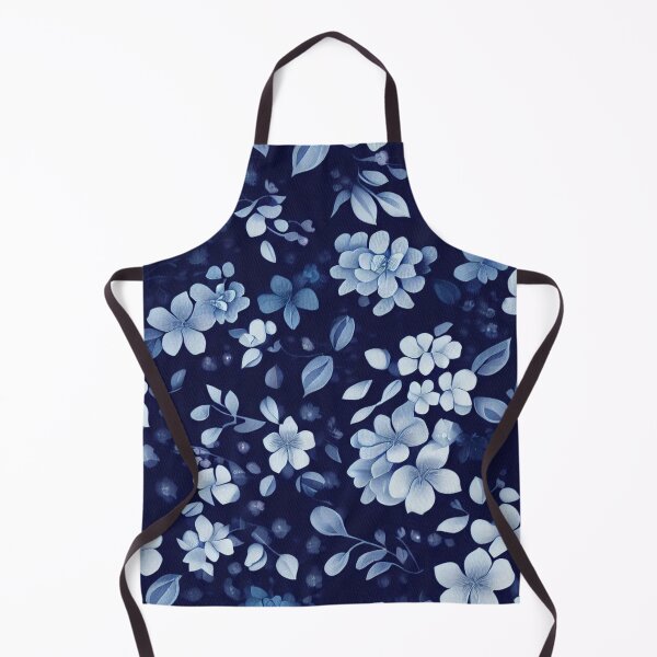Item preview, Indigo Floral Fabric Pattern designed and sold by PillowTalkyZone.