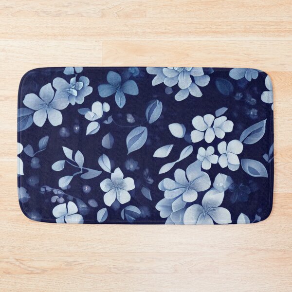 Item preview, Indigo Floral Fabric Pattern designed and sold by PillowTalkyZone.