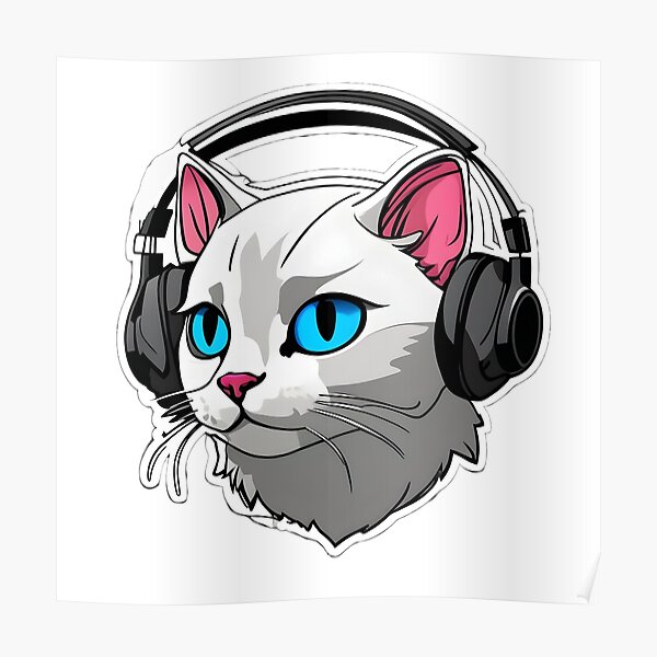 Turn Up the Mew-sic DJ Cat | Sticker