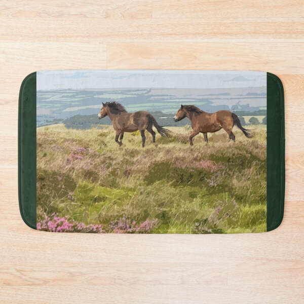 Item preview, Exmoor Ponies Somerset. Exmoor Travel location poster designed and sold by BarbaraGlebska.