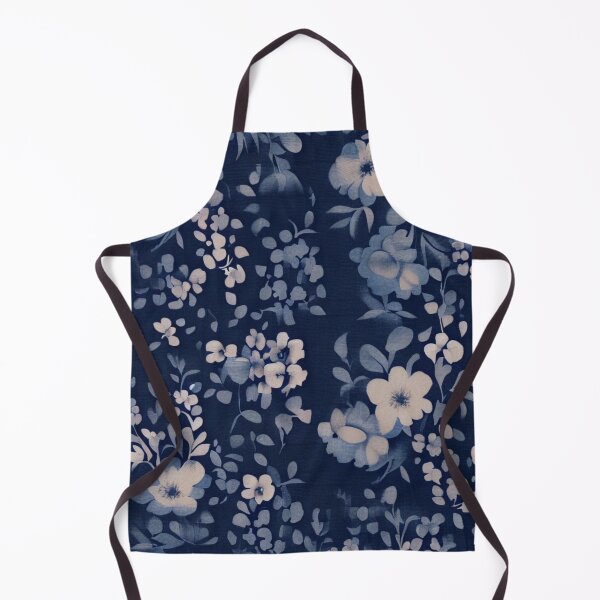 Item preview, Indigo Floral Fabric Pattern designed and sold by PillowTalkyZone.