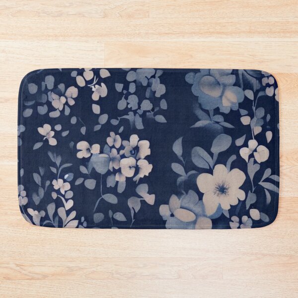 Item preview, Indigo Floral Fabric Pattern designed and sold by PillowTalkyZone.