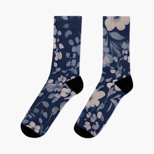 Item preview, Indigo Floral Fabric Pattern designed and sold by PillowTalkyZone.
