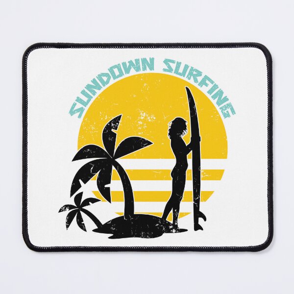 Item preview, Sundown Surfing Surfboard Palm Tree  designed and sold by ArtMeetsPizza.