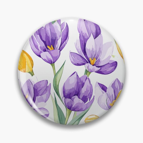 Item preview, Crocus Flower Pattern on White  designed and sold by GraphicsClub.