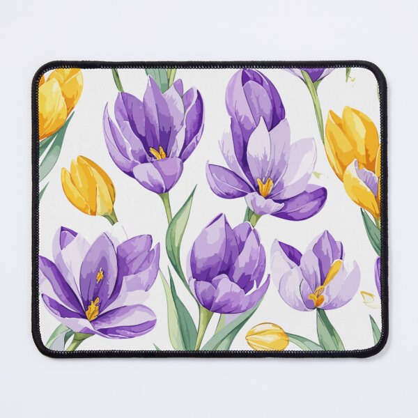 Item preview, Crocus Flower Pattern on White  designed and sold by GraphicsClub.