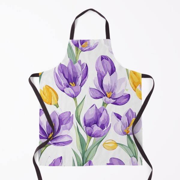 Item preview, Crocus Flower Pattern on White  designed and sold by GraphicsClub.