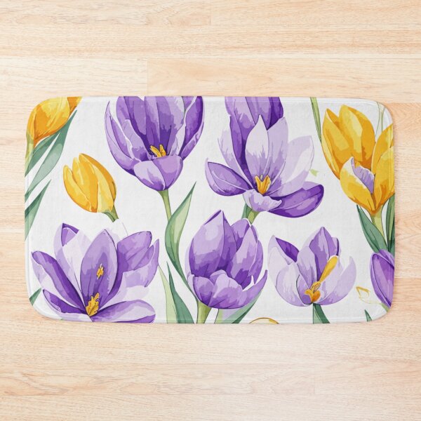 Item preview, Crocus Flower Pattern on White  designed and sold by GraphicsClub.