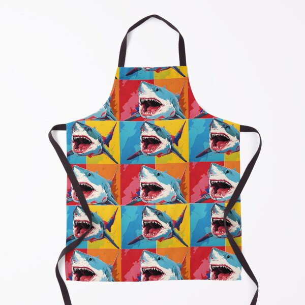 Item preview, shark portrait art. animal colorful. Animal throw pillow.  designed and sold by formform.