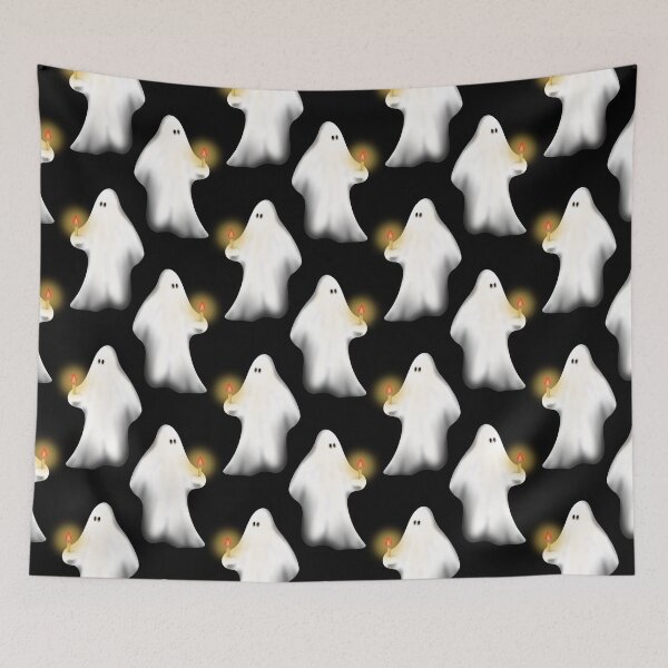 Item preview, Ghosts on black - seamless pattern designed and sold by Smetankinaart.