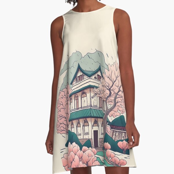 Item preview, Old Traditional Indonesia house Rumah Adat Drawing designed and sold by Patricks-Art.