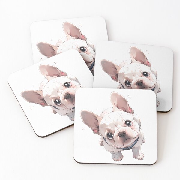 Item preview, Cute Biege White French Bulldog Puppie with long eyelashes designed and sold by DariyaDell.