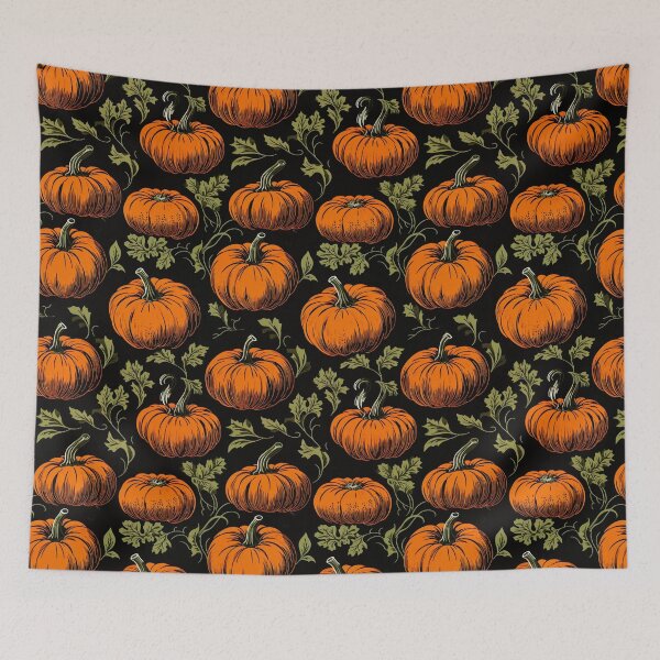 Item preview, Vintage Fall Pumpkin Ornate Pattern  designed and sold by wizardsncastles.