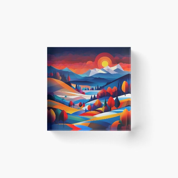 Item preview, Colorful Mountain Landscape Artwork designed and sold by deepakrode7.
