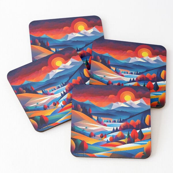 Item preview, Colorful Mountain Landscape Artwork designed and sold by deepakrode7.