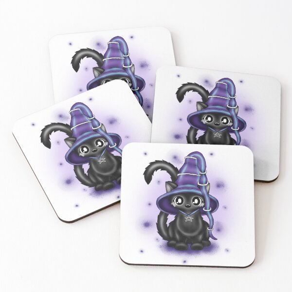 Item preview, cute witch cat with hat designed and sold by Pezi-Creation.