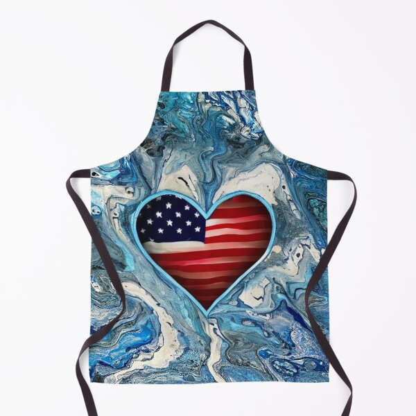 Item preview, American flag heart on blue background  designed and sold by Hmelliger.