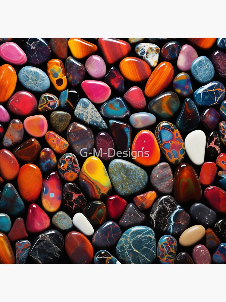 Gemstone Pattern Removable Wallpaper, Pretty Colorful Wall Cling, Crys