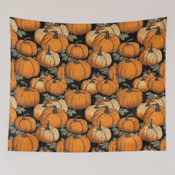 Item preview, Vintage Fall Pumpkin Ornate Pattern Print designed and sold by wizardsncastles.