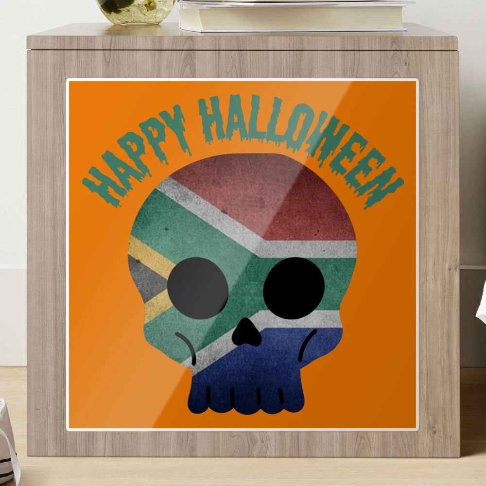 Happy Halloween Orange Skull Glitter Text Glitter Graphic