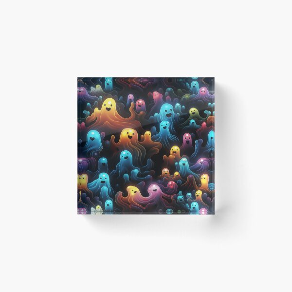 Item preview, Colorful Galaxy Ghosts Fun Halloween Pattern designed and sold by wizardsncastles.