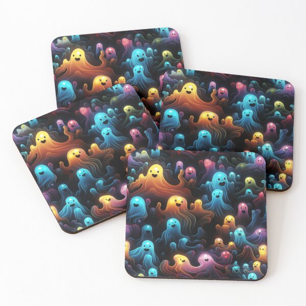Item preview, Colorful Galaxy Ghosts Fun Halloween Pattern designed and sold by wizardsncastles.