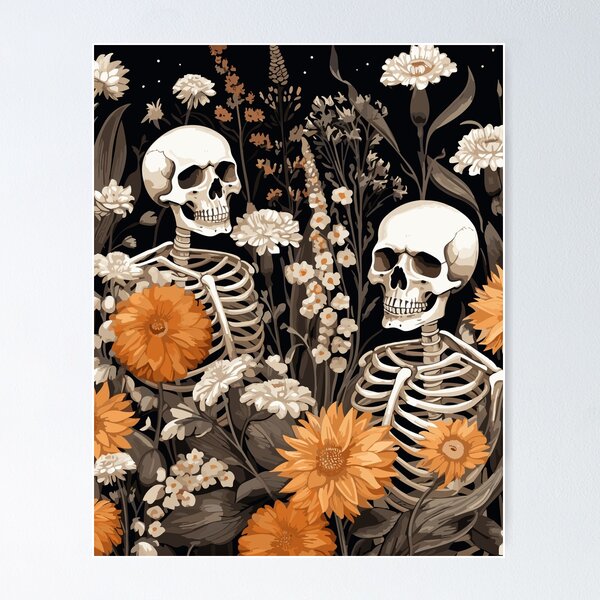 Item preview, Bones and Blooms Skeleton Art designed and sold by meggydesigns.