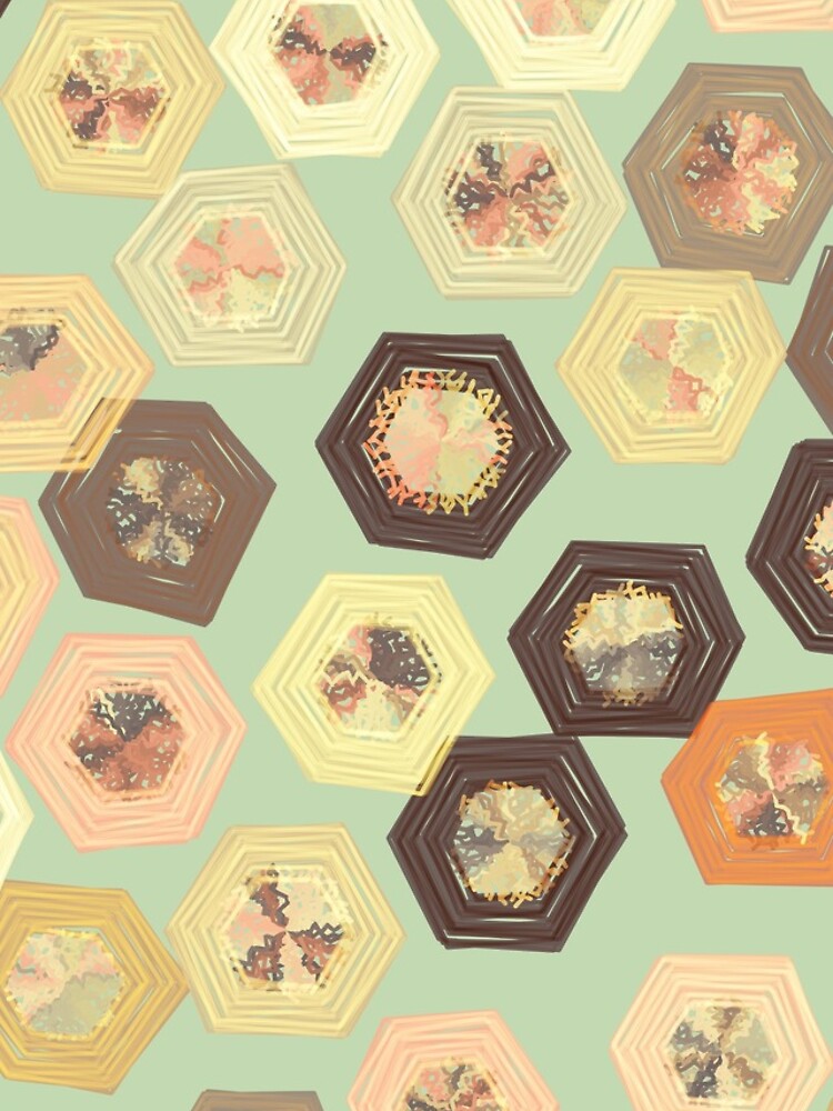 Thumbnail 4 of 4, iPhone Case, Retro Ruffled Hexagons designed and sold by dharshbarger.
