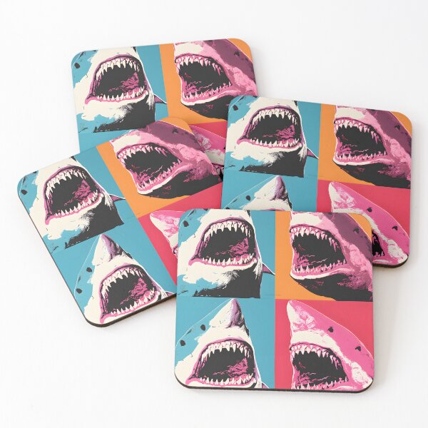 Item preview, shark portrait art. animal colorful. Animal throw pillow.  designed and sold by formform.