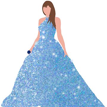blue speak now dress Blue Enchanted Ball Gown, Eras Outfit Inspired Sticker main image 1