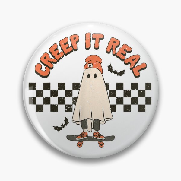 Item preview, Creep It Real Halloween Checkered Ghost Skate designed and sold by MaytoDigital.
