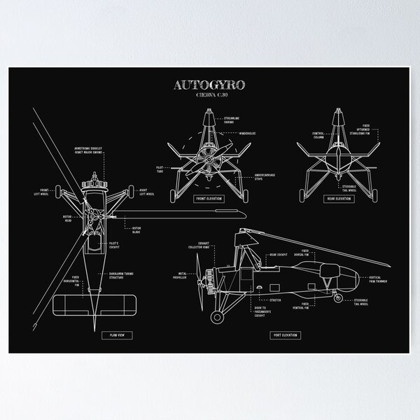 Item preview, Autogyro: Cierva C.30 (White Stencil-No Background) designed and sold by BGALAXY.