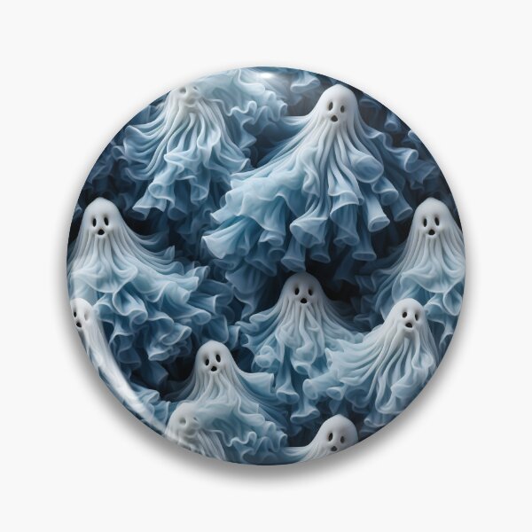 Item preview, 3D Porcelain Blue and White Halloween Ghosts Pattern designed and sold by wizardsncastles.