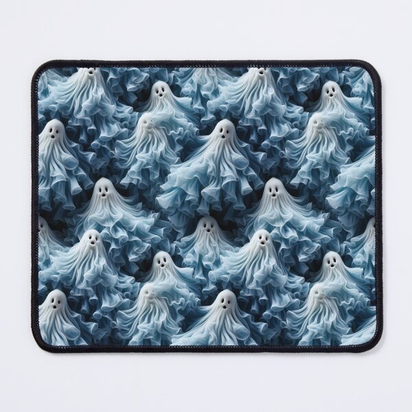 Item preview, 3D Porcelain Blue and White Halloween Ghosts Pattern designed and sold by wizardsncastles.