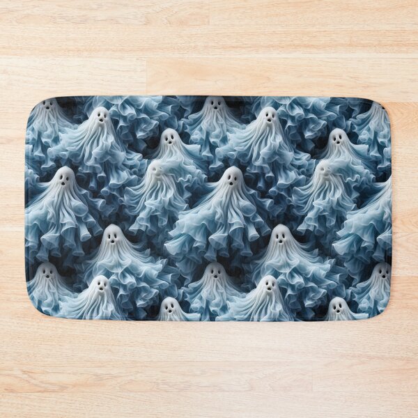 Item preview, 3D Porcelain Blue and White Halloween Ghosts Pattern designed and sold by wizardsncastles.