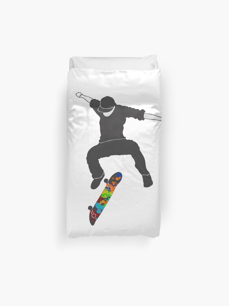 Urban Skateboarding Skateboard T Shirt Funny Duvet Cover By