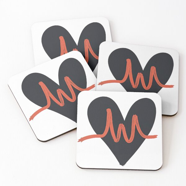 Item preview, Heart with red heartbeat line designed and sold by AleCala.