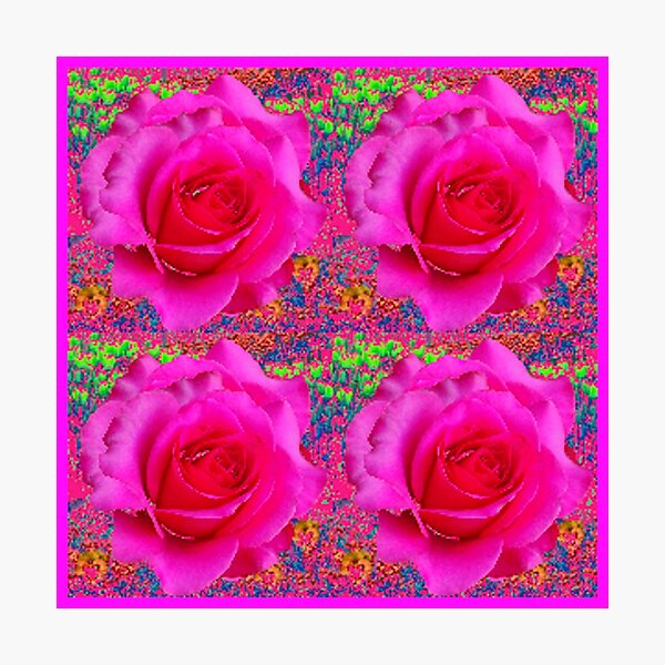 Item preview, FUCHSIA ROSE FLOWERS PATTERN ART designed and sold by sharlesart.