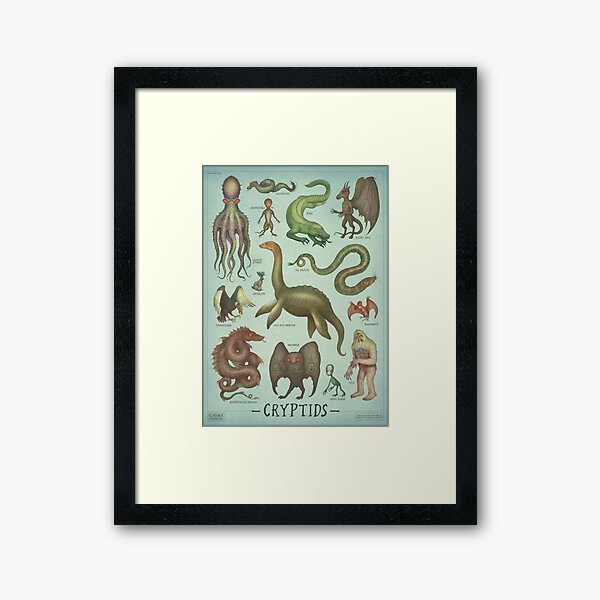 Cryptids - Cryptozoology species Framed Art Print