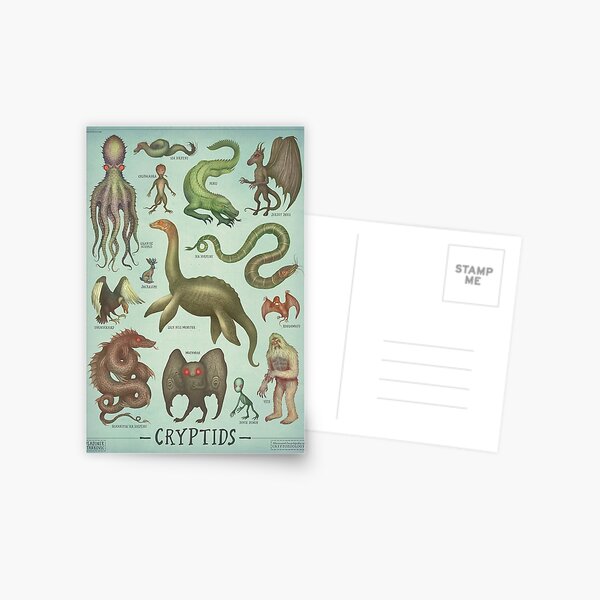 Cryptids - Cryptozoology species Postcard
