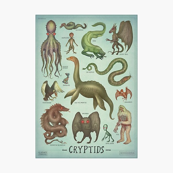 Cryptids - Cryptozoology species Photographic Print
